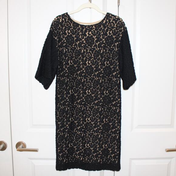 CHLOE Black Lace Flutter Sleeve Mini Shift Dress | EU 34 - US 2 - Picture 2 of 10